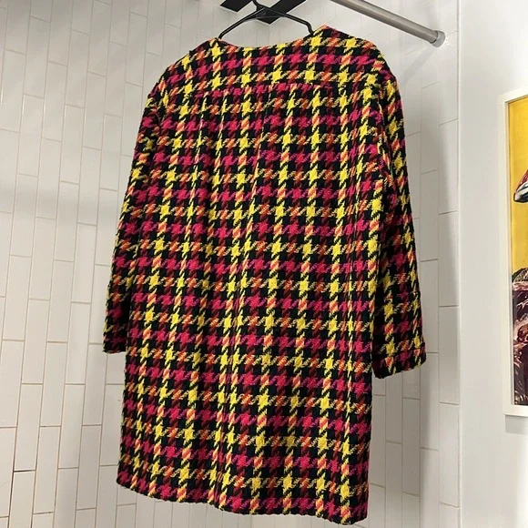 Vintage Love Moschino Women's Houndstooth Lightweight Coat - Picture 3 of 9